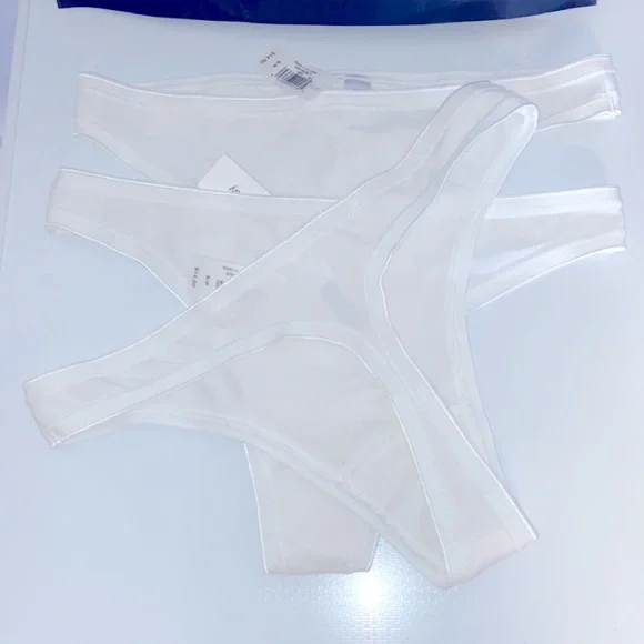 GAP Intimates Sleepwear Gap White Stretch Cotton Thong 7